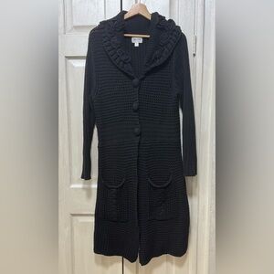Jamie Gries Cozy Chic Collection Women S Black Knit Buttons Front Cardigan